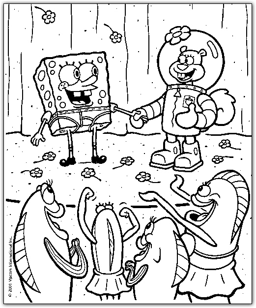 spongebob sandy coloring pages