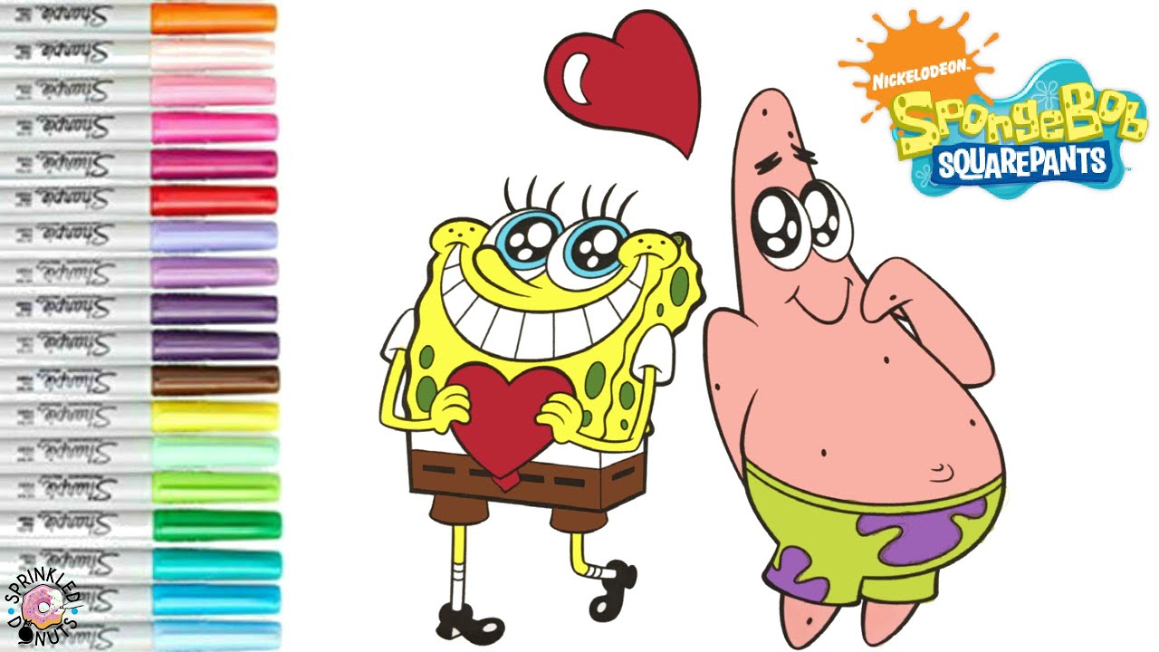 spongebob valentine coloring pages