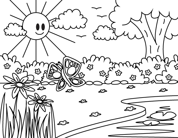spring coloring worksheets
