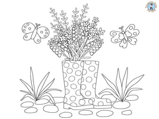 spring flowers to color and print