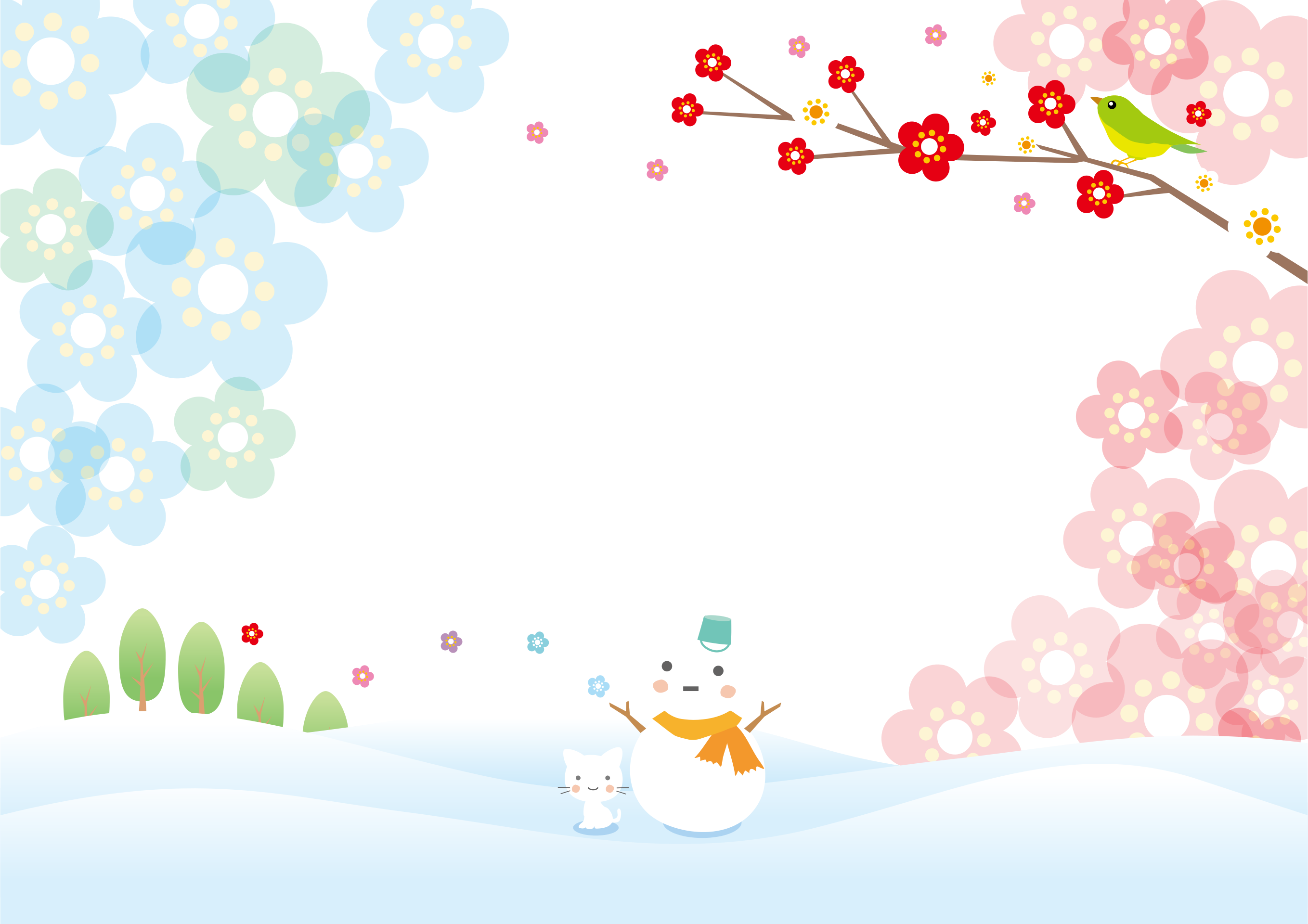 spring snowman cliparts