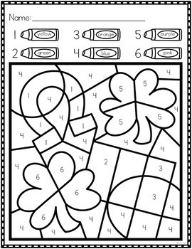 st patricks day color by number