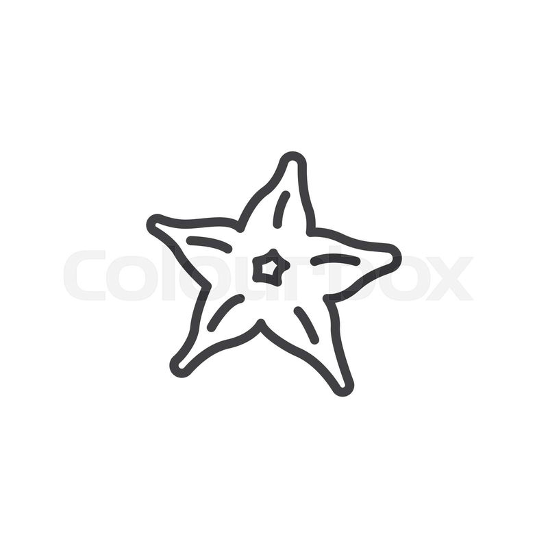starfish line cliparts
