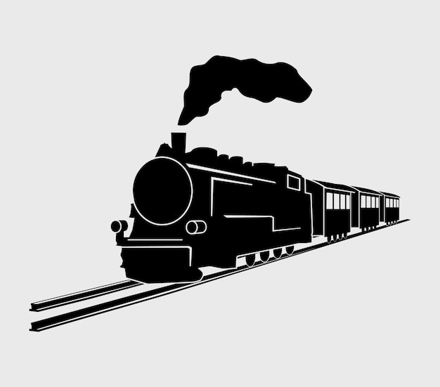 Premium Vector | A Steam train silhouette vector art