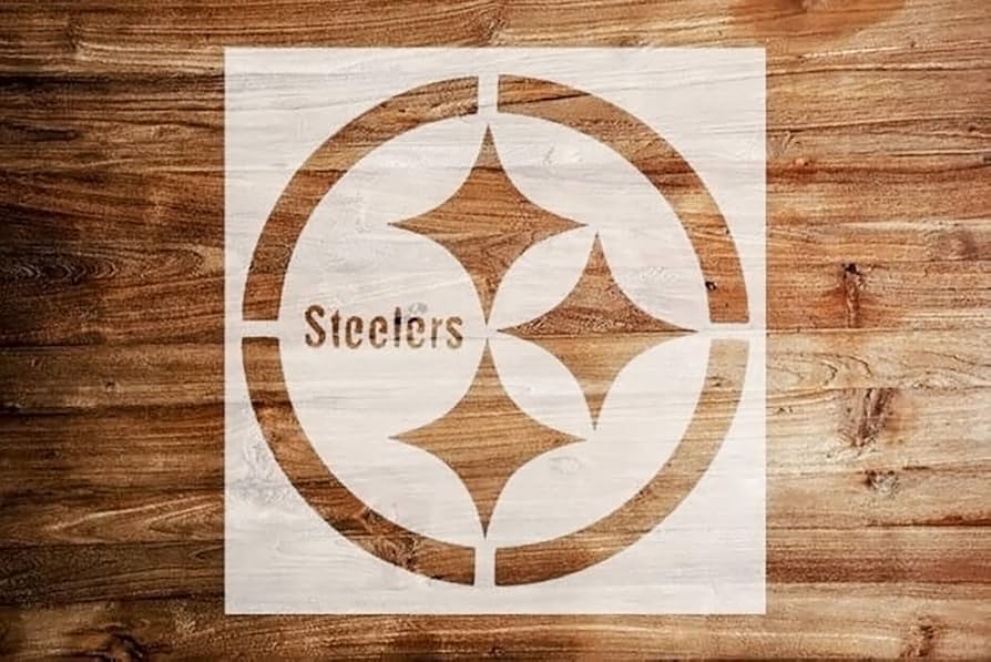 Pittsburgh Steelers stencil in 5 layers.