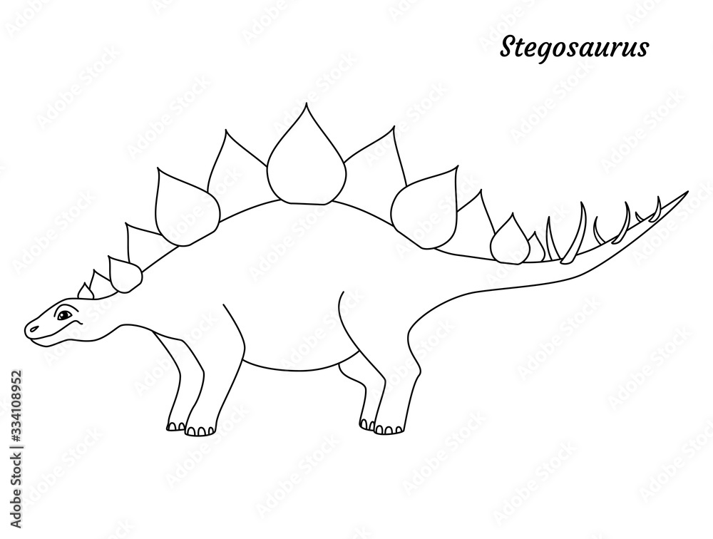 Coloring page outline Stegosaurus dinosaur. Vector illustration ...