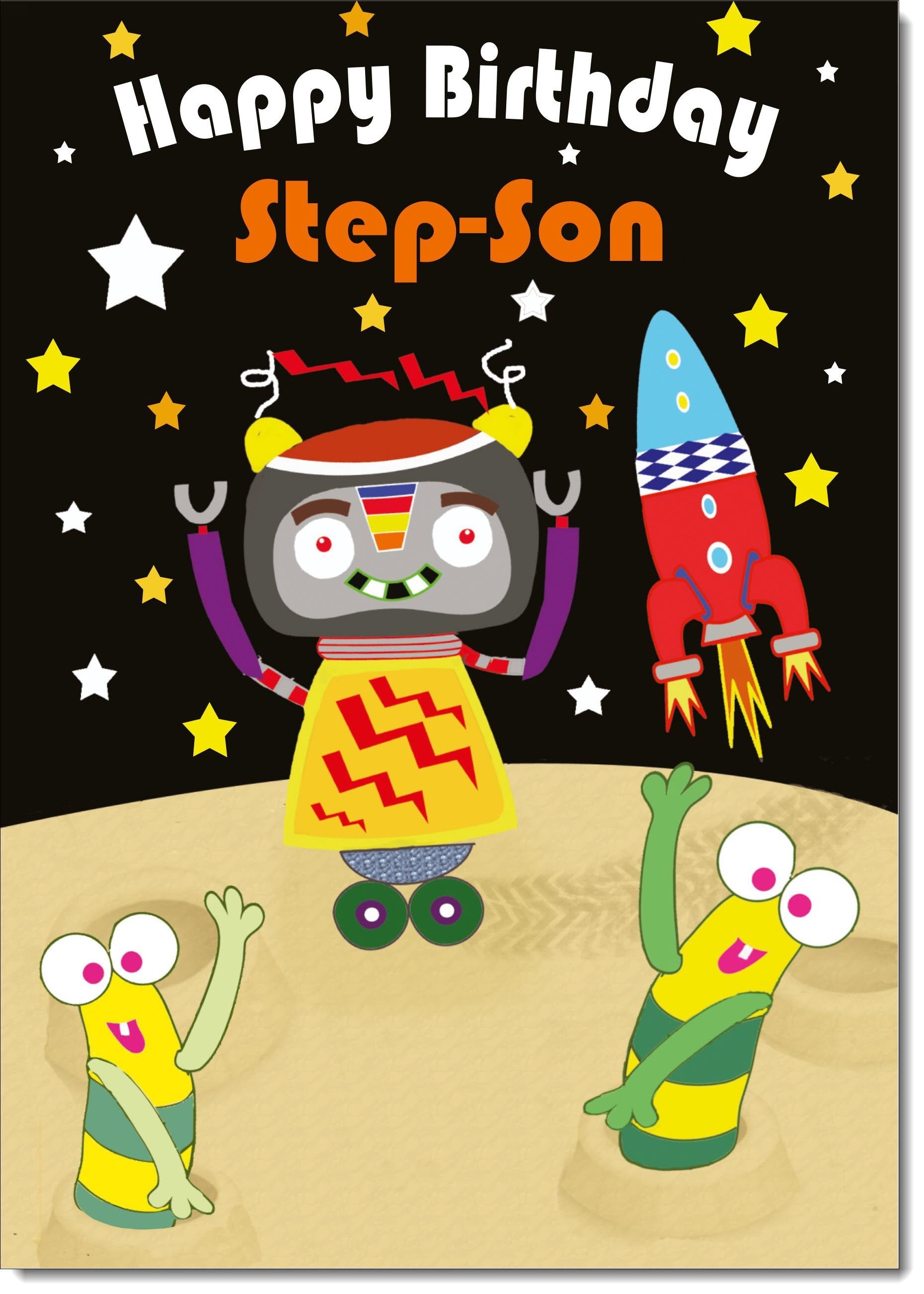 Stepson Birthday Card Space Robot