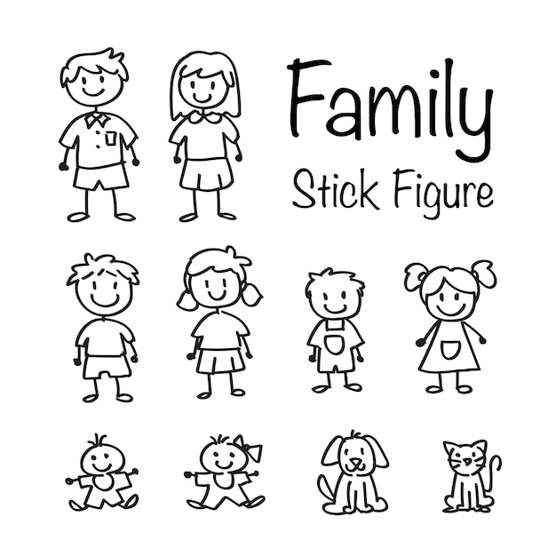 stick family clipart