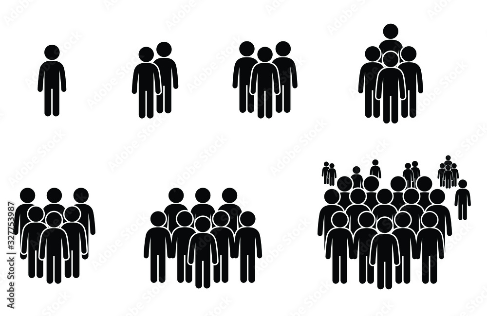 Stock-Vektorgrafik „People icons stick figure group, community and ...