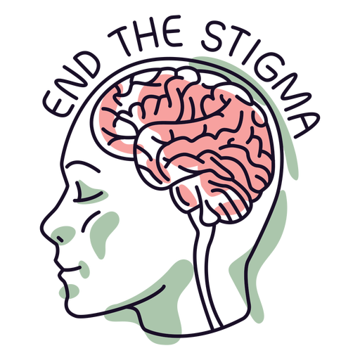 Mental Health Stigma Color Stroke PNG &amp; SVG Design For T-Shirts