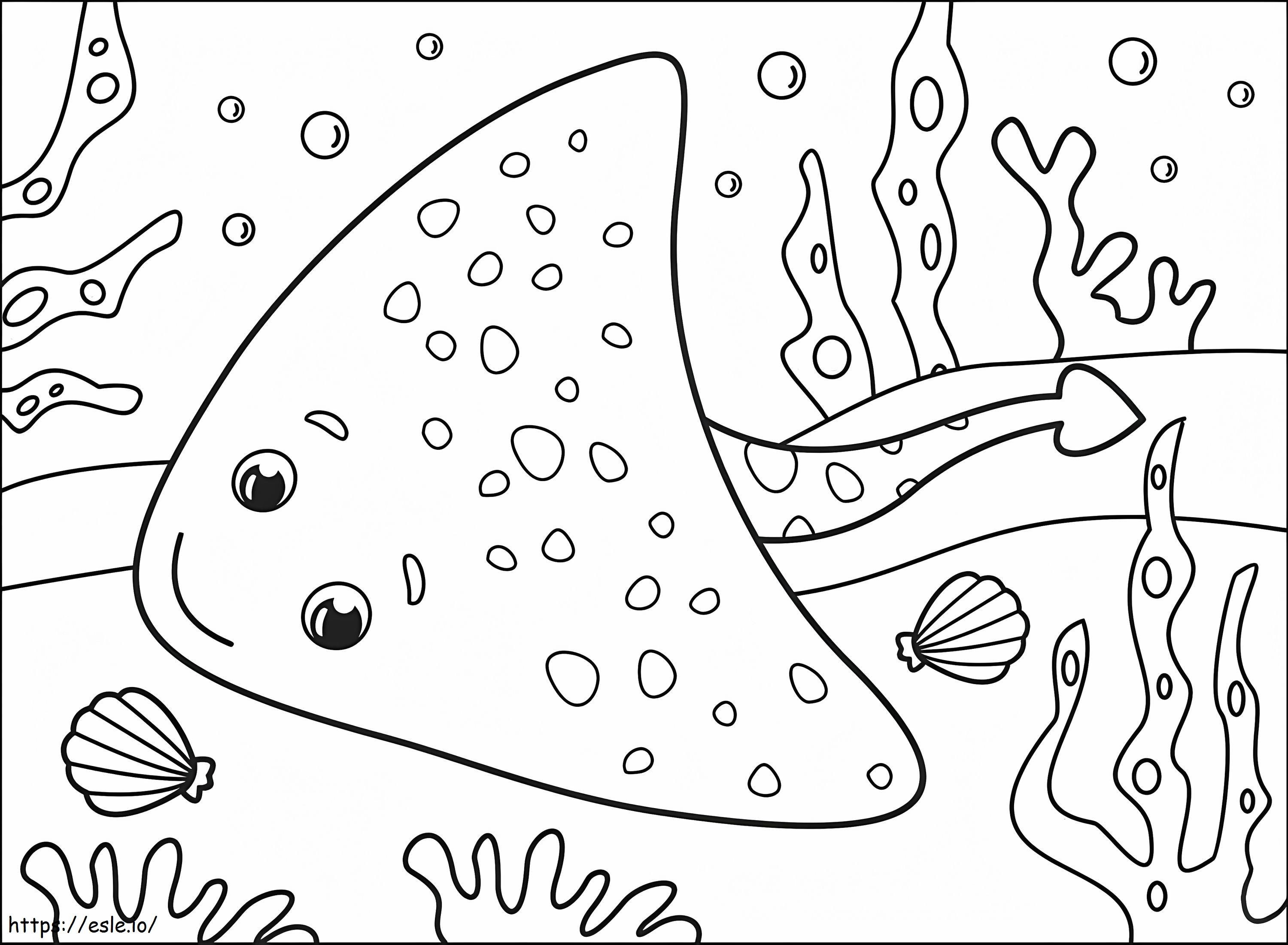 Cute Stingray coloring page