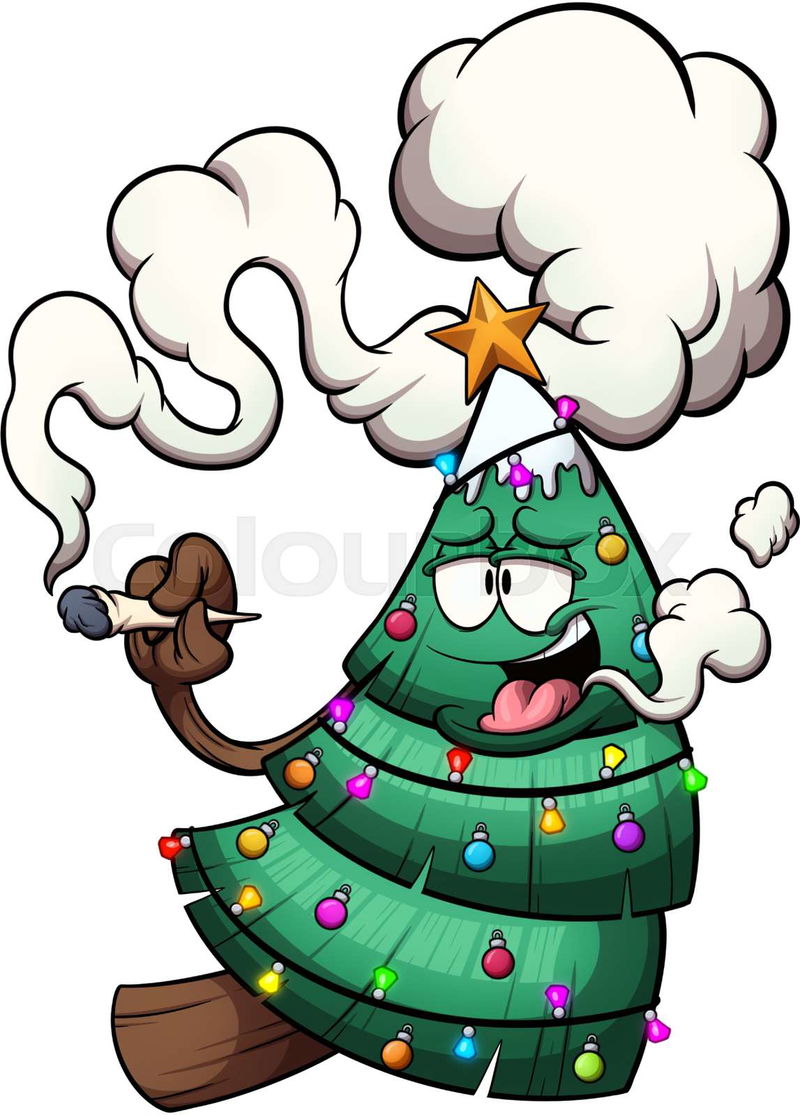 Stoned Christmas Tree. Vector clip art illustration with sim ...