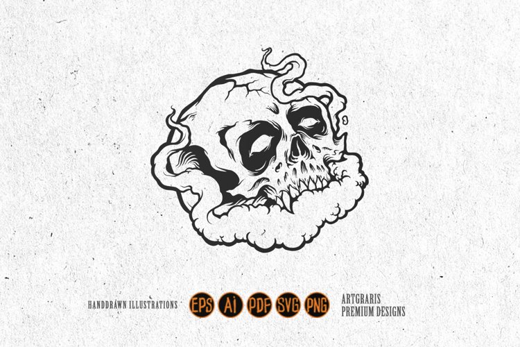 Stoner Skull Silhouette Clipart