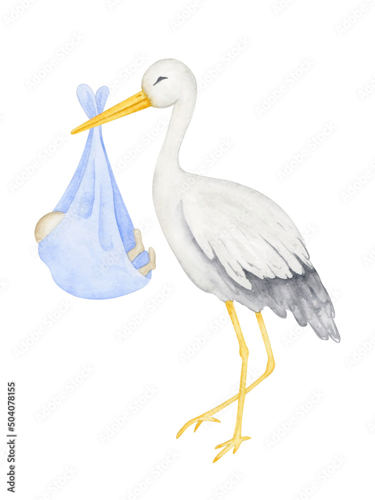 stork with baby