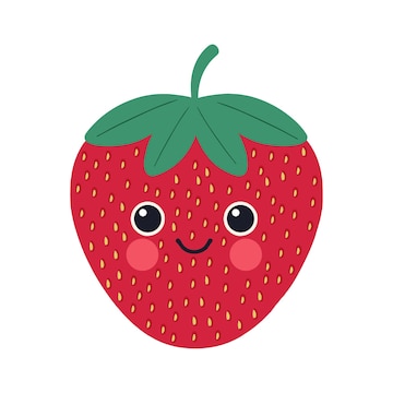 Premium Vector | Strawberry illustration in flat style for kids ...