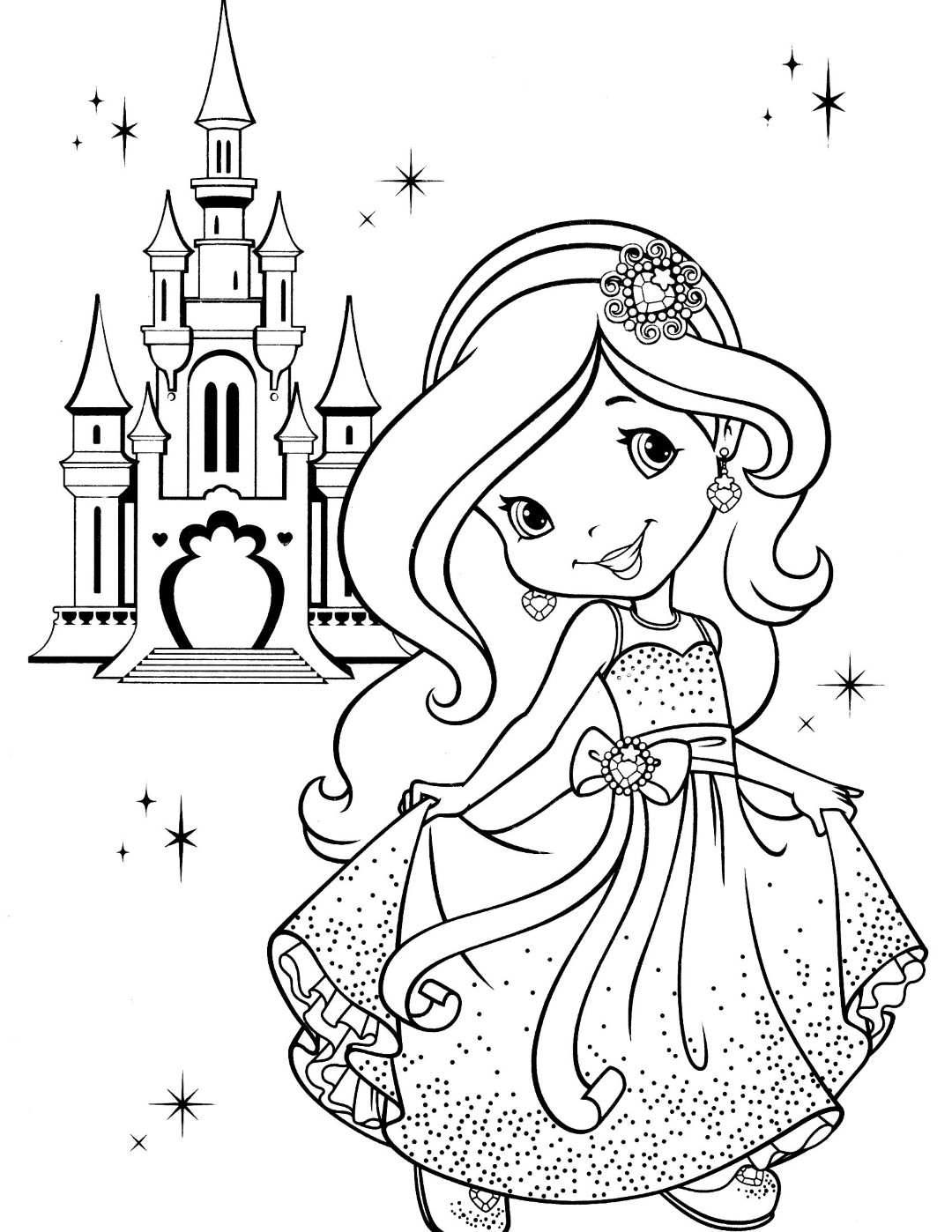 strawberry shortcake princess coloring pages