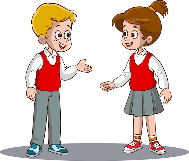 student conversation cliparts