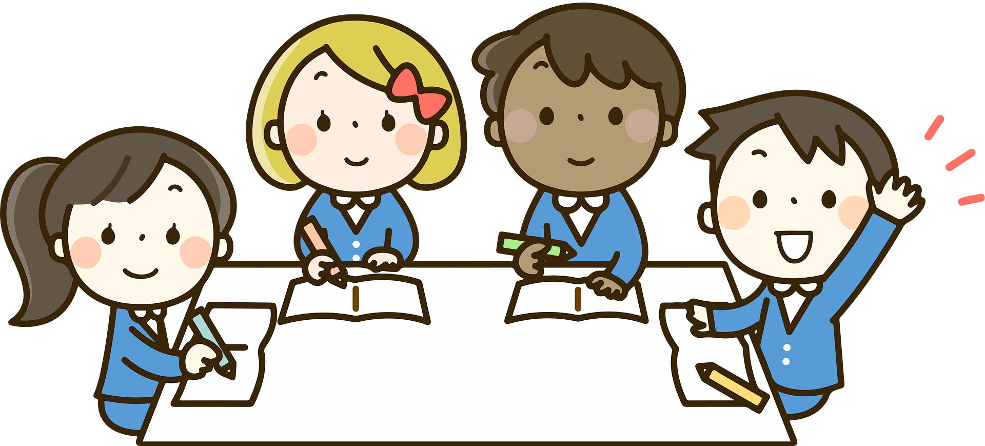 students working together clipart