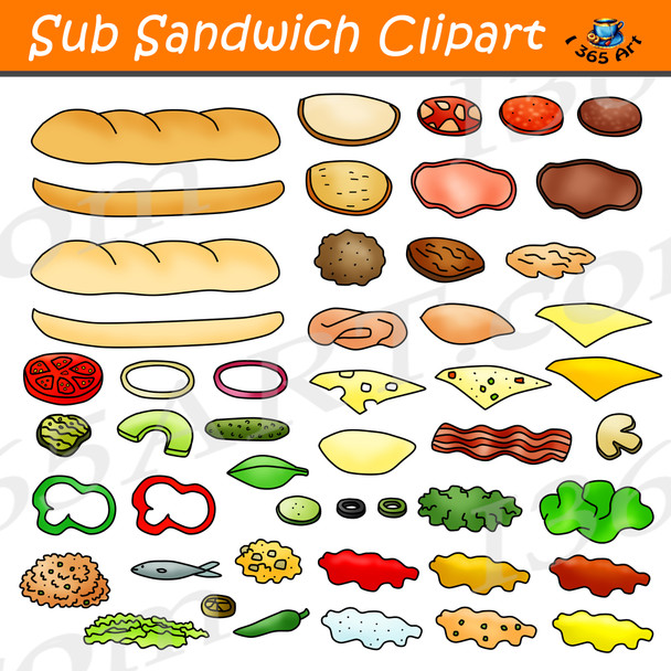Build A Sub Sandwich Clipart Set - Amped Up Learning