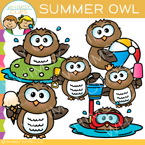 summer owl cliparts