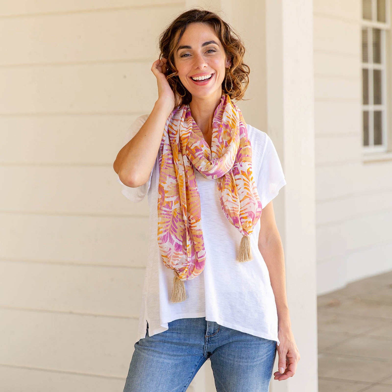 Pink clearance summer scarf