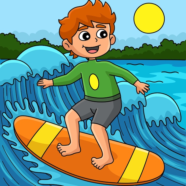 summer surfing cliparts