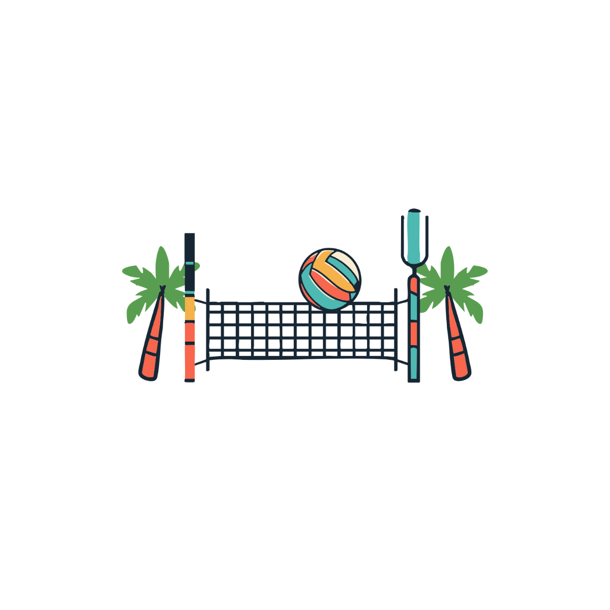 summer volleyball cliparts