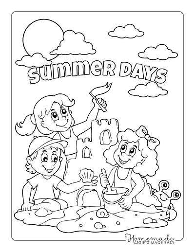 Free Summer Coloring Pages for Kids &amp; Adults