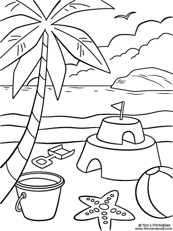 Summer Coloring Page - Tims Printables
