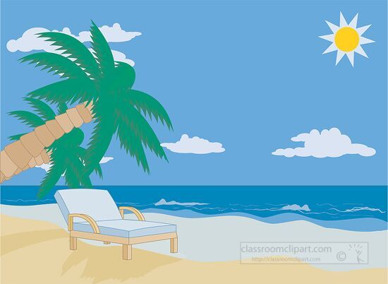 Summer Clipart-beach chair sand sun 2