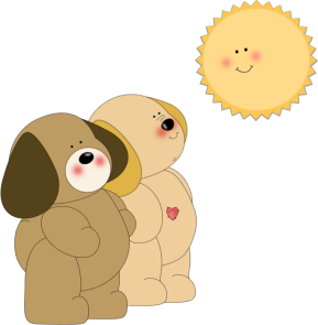 Dogs Smiling at the Sun Clip Art - Dogs Smiling at the Sun Image