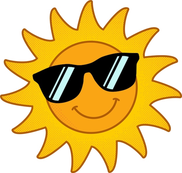 Premium Vector | Cute Sun Character with sunglasses