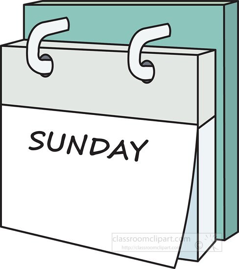 sunday calendar cliparts