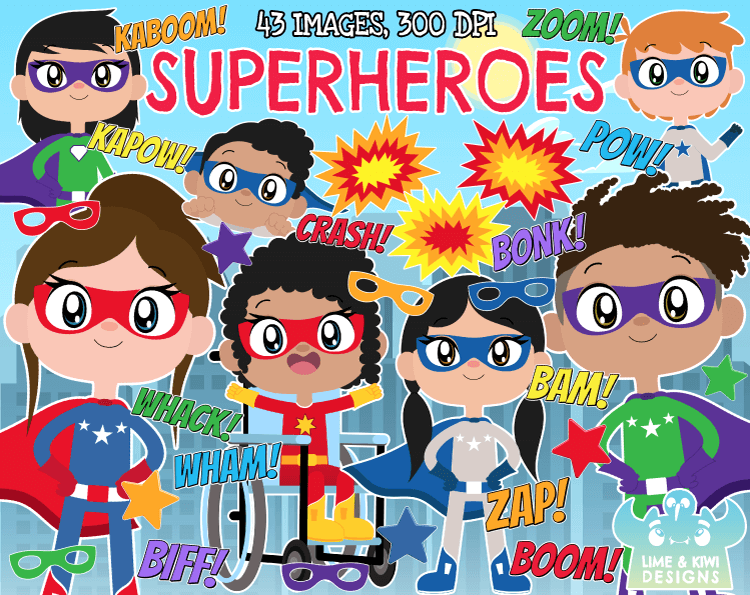 super heros clipart