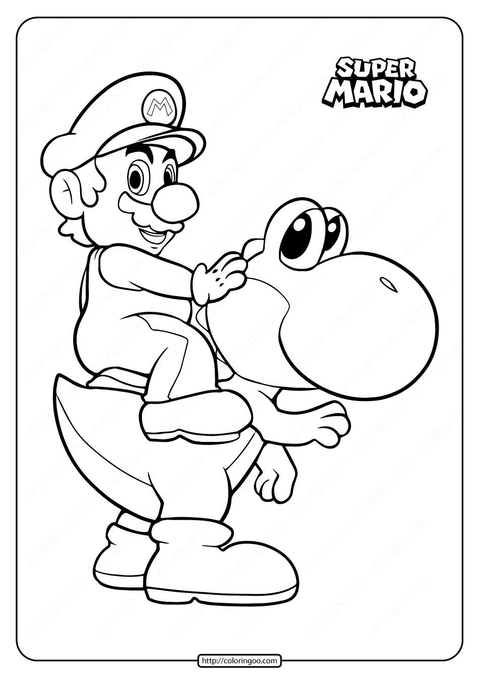 Free Super Mario Yoshi Coloring Pages, Download Free Super Mario Yoshi