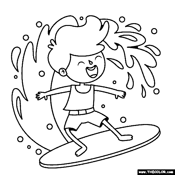 surfing coloring pages