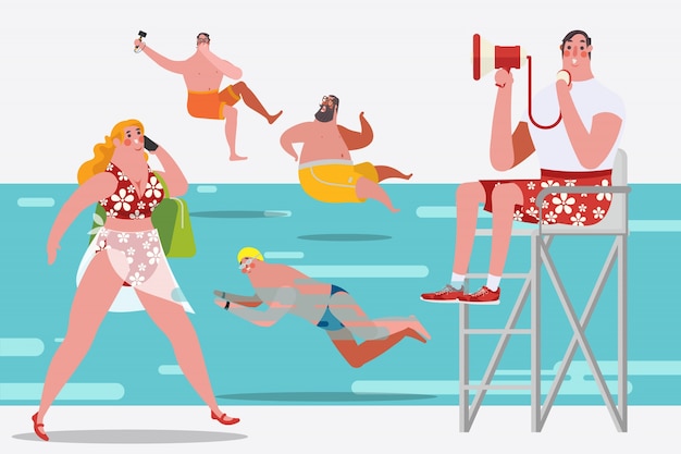 swimming people cliparts