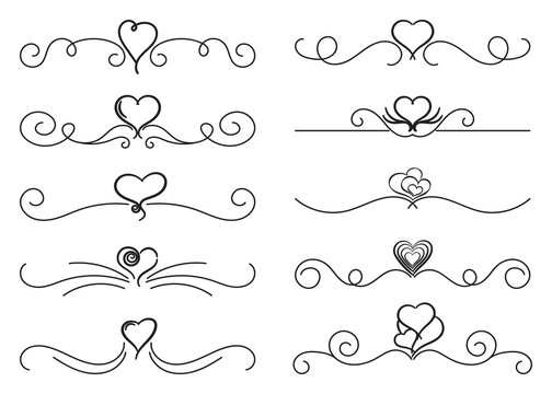 swirls and hearts