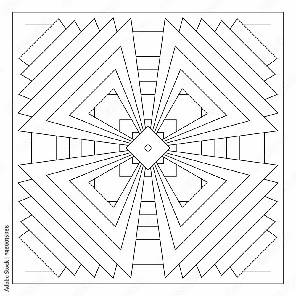 Easy coloring pages for seniors and for adults. Tile pattern ...