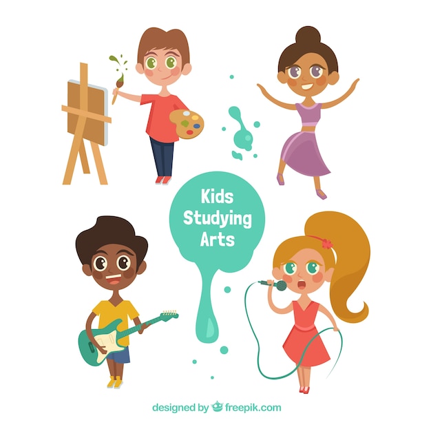 Free Vector | Cartoon talented children collection