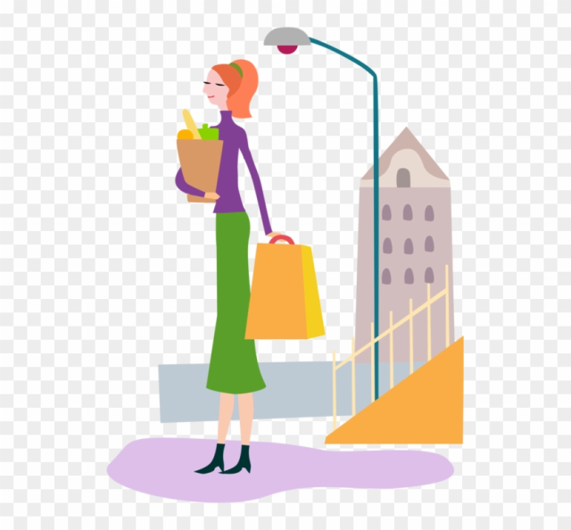 Free: Vector Illustration Of Supermarket Grocery Store Shopper ...