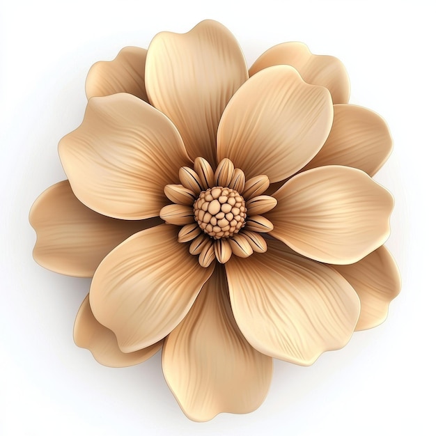 Tan Flower Clip Art on White Background Isolated Floral Design ...
