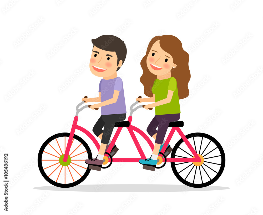 tandem bike clipart