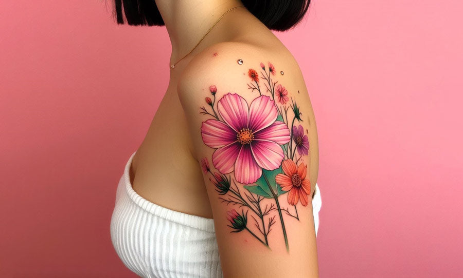 52 Captivating Cosmos Flower Tattoo Ideas To Express Your Hidden ...