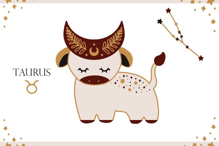 Taurus baby svg, Zodiac sign clipart, Taurus Constellation