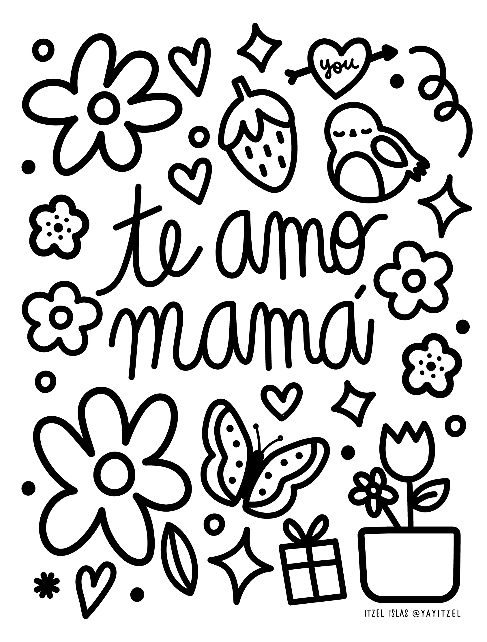 te amo coloring pages