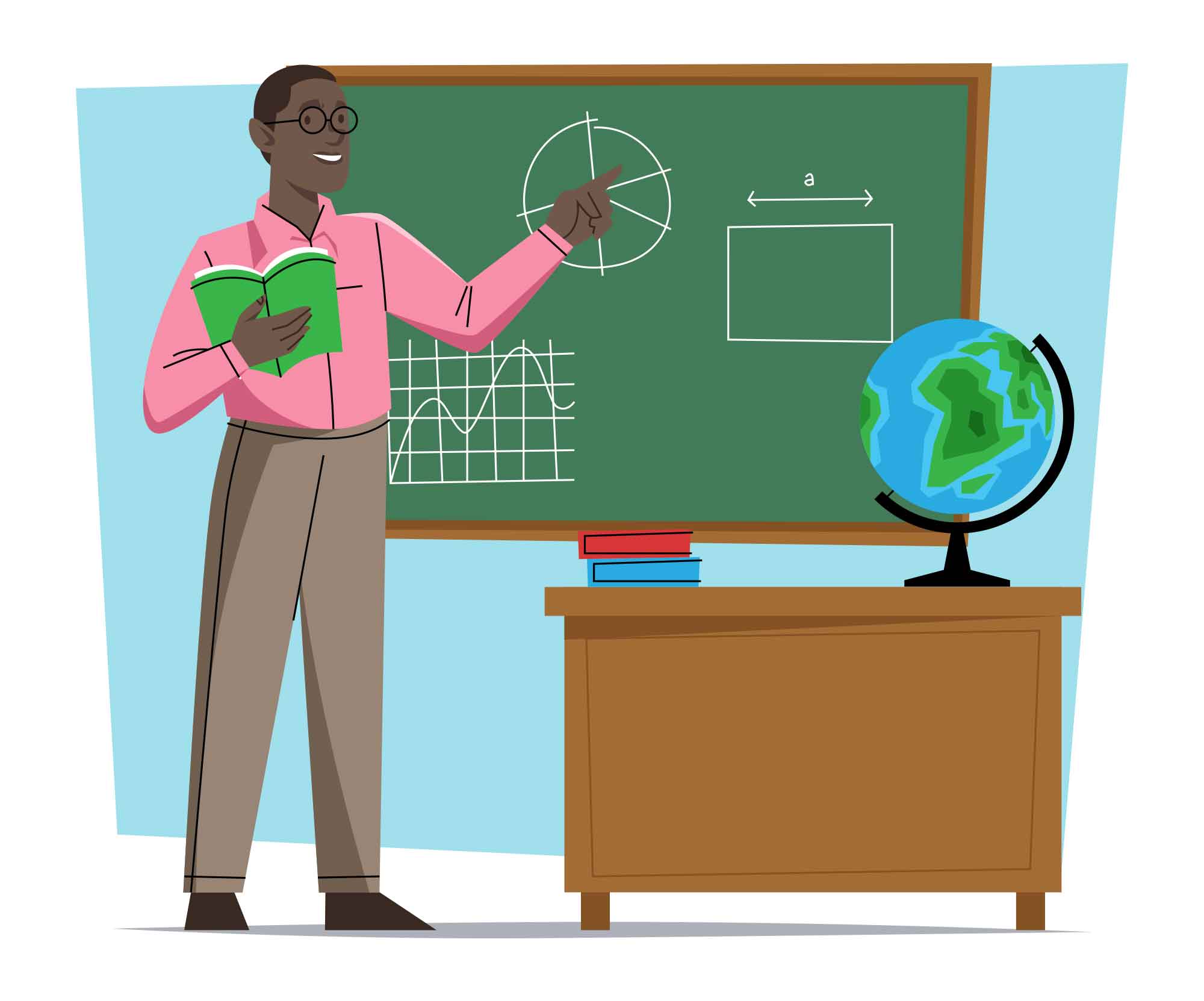 Free Black Male Teacher Illustration (AI)