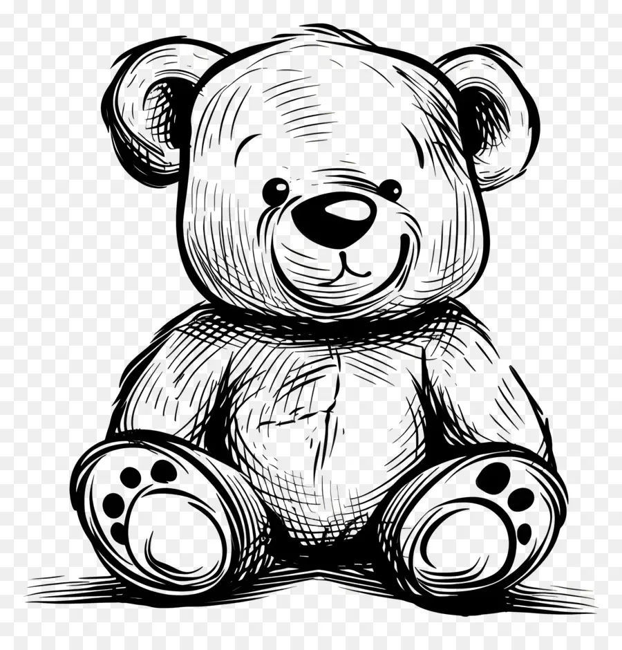 teddy bear black and white