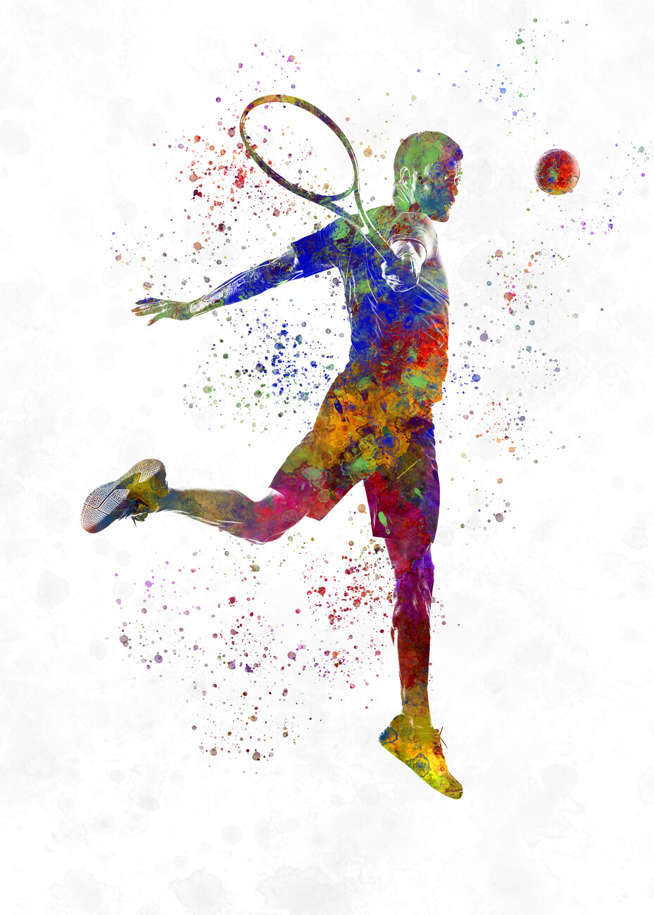 Illustration Watercolor tennis player