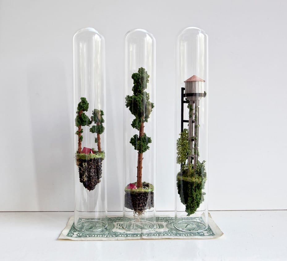 Miniature Dwellings Suspended Inside Test Tubes by Rosa de Jong ...